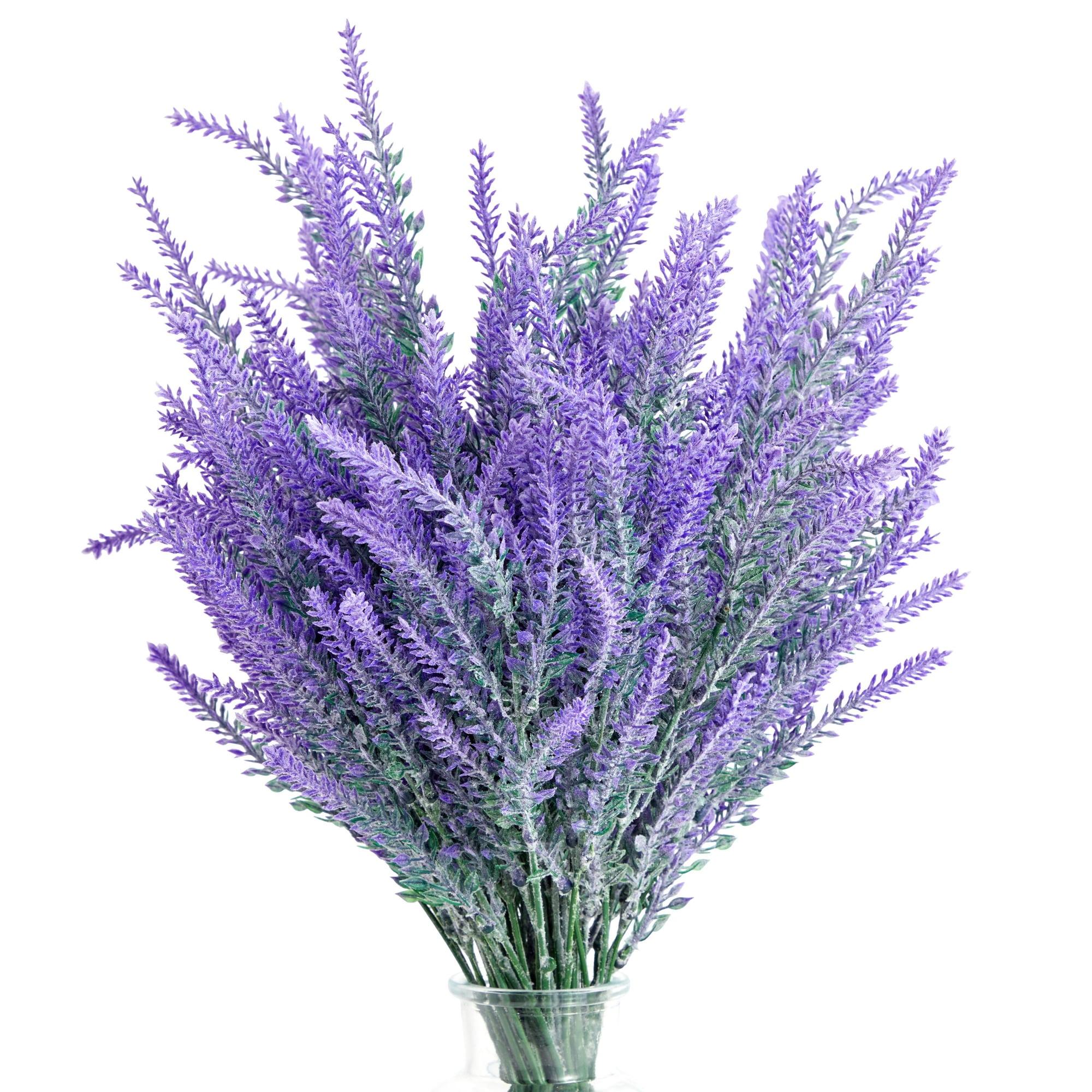 Juvale 12 Bundles Artificial Lavender Flowers for Bouquets, Fake Wild Stems for Wedding, Faux Table Centerpieces (14x2x3 in)