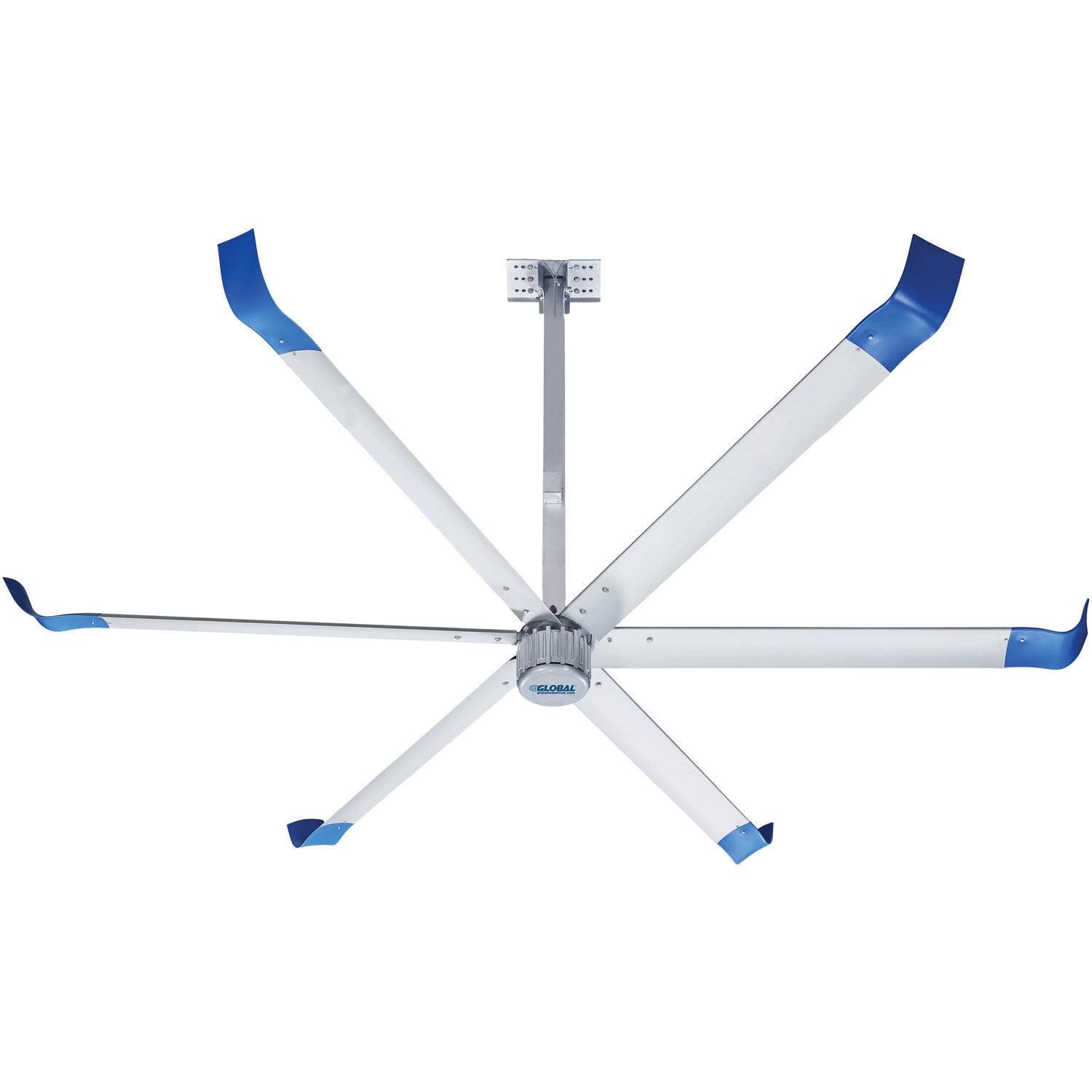 12' Diameter High Volume Low Speed Ceiling Fan, 165,600 CFM, 208/240V