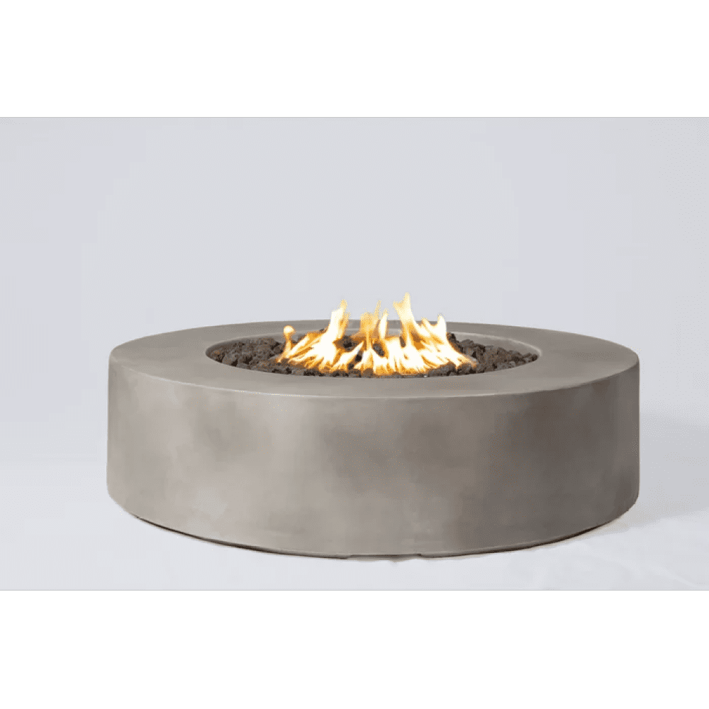 42'' Gray Fiber Reinforced Concrete Round Fire Pit Table