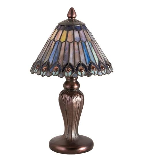 St. Louis Blues Inspired Bronze Stained Glass 12" Table Lamp