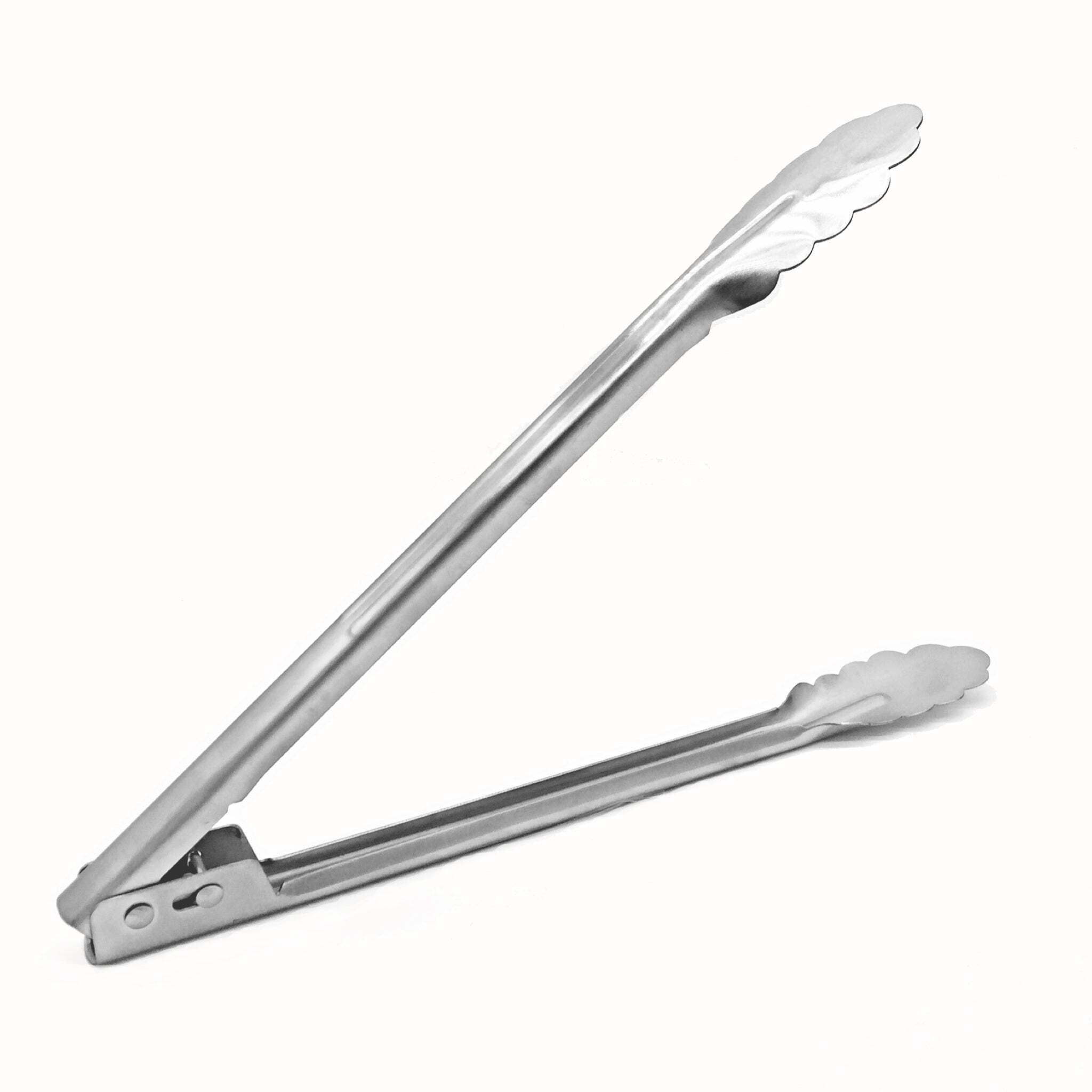 12-Inch Polished Stainless Steel Locking Kitchen Tongs