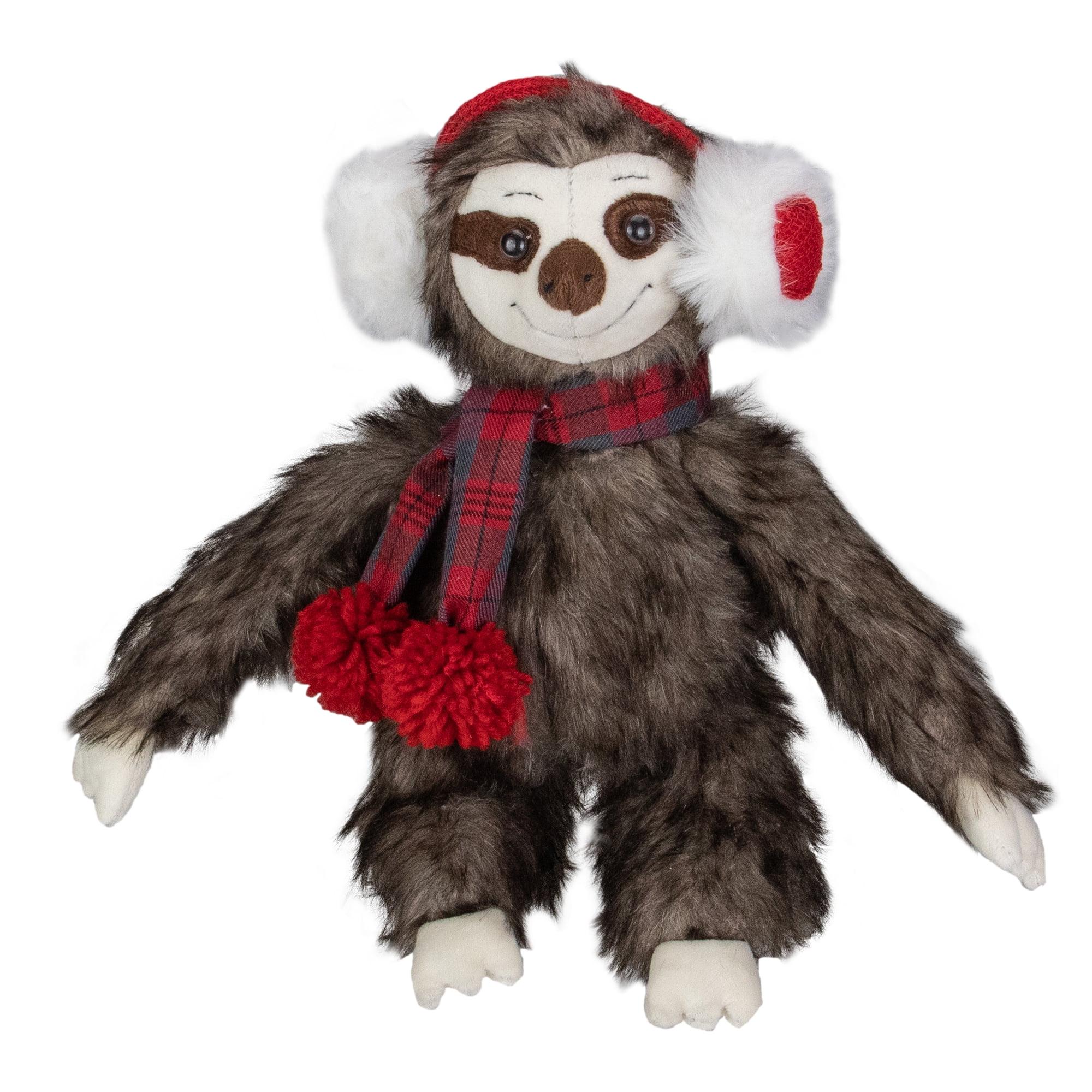 12-Inches Plush Brown Sitting Sloth Christmas Tabletop Decoration