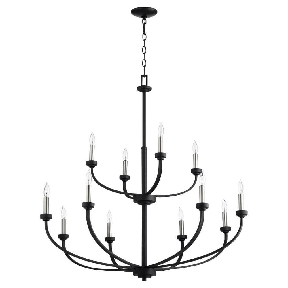 Noir Contemporary 12-Light Candelabra Chandelier