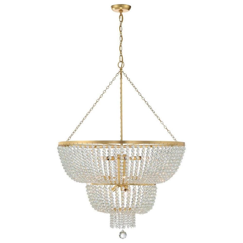 Crystorama Lighting Rylee 12 - Light Chandelier in  Antique Gold