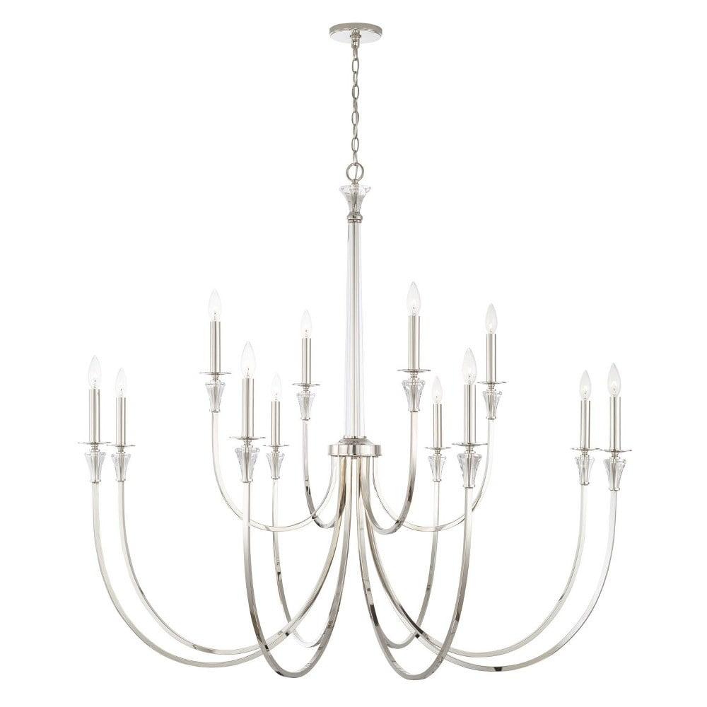 Laurent 12-Light Polished Nickel Classic Chandelier