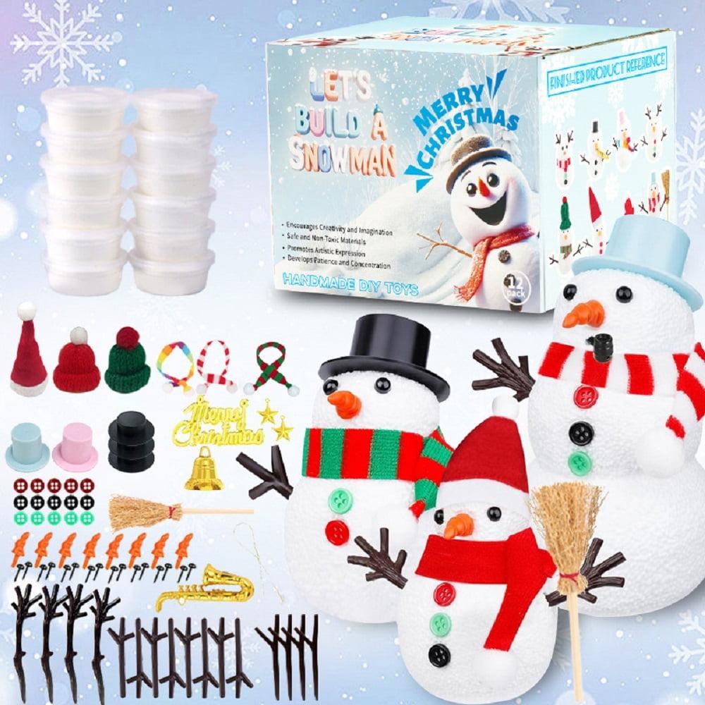 12 Pack Christmas Snowman Craft Kit with Air Dry Clay