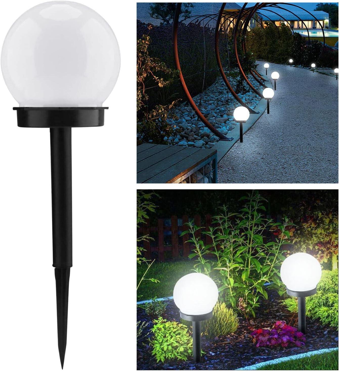 12-Pack Black LED Solar Pathway Lights with Plastic Shade