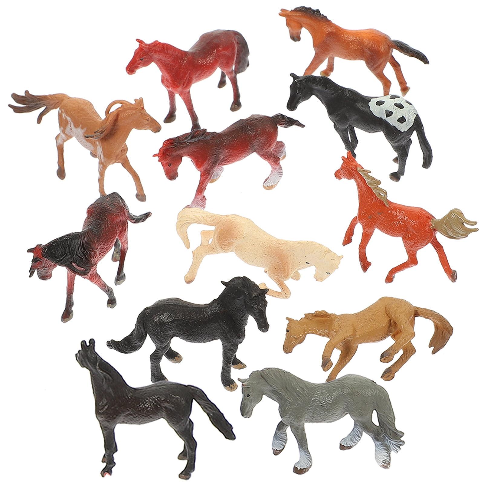 12 Pcs Simulation Horse Decor Toy Horses Zoo Animals Figurines Realistic Child Toddler