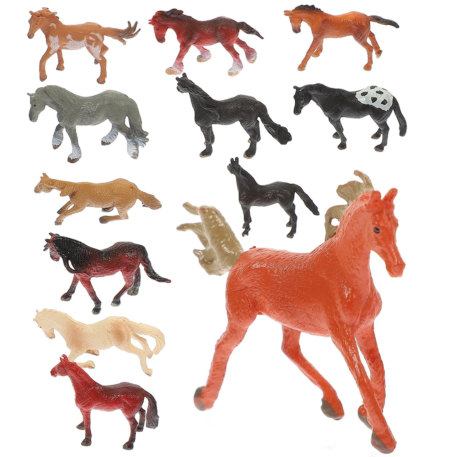 12 Pcs Simulation Horse Decor Toy Horses Zoo Animals Figurines Realistic Child Toddler