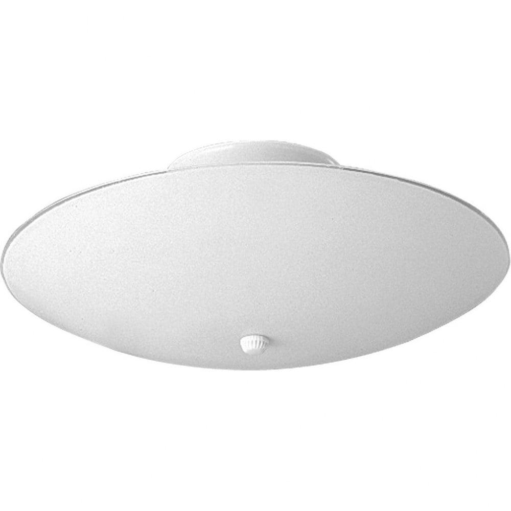 12" White Glass Drum Two-Light Ceiling Fixture