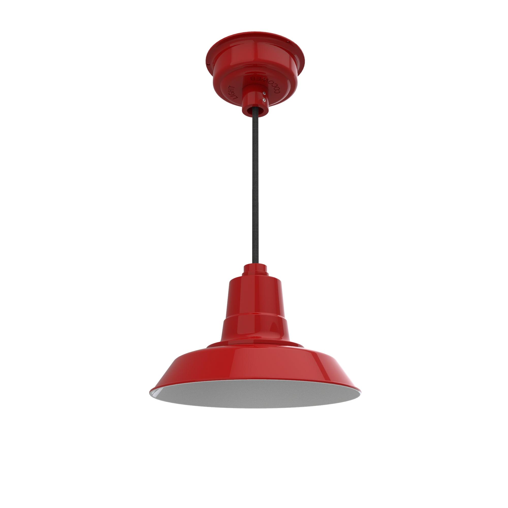 12" Vintage Pendant Barn Light in Red