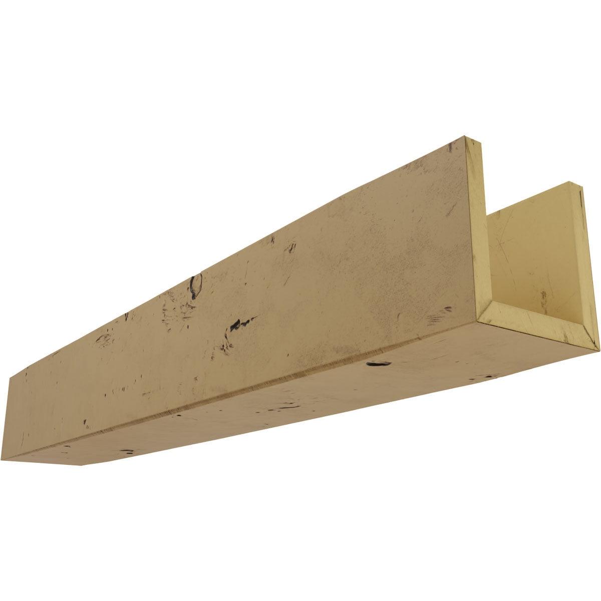 12"W x 6"H x 10'L 3-Sided (U-beam) Knotty Pine Endurathane Faux Wood Ceiling Beam, Natural Golden Oak