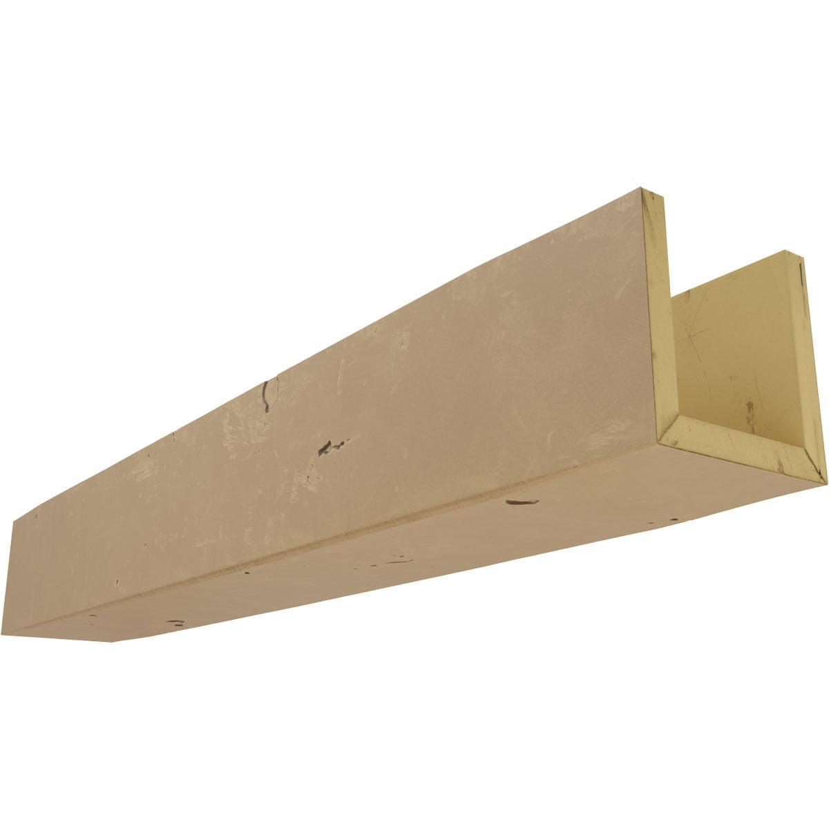 12"W x 6"H x 10'L 3-Sided (U-beam) Knotty Pine Endurathane Faux Wood Ceiling Beam, Natural Pine