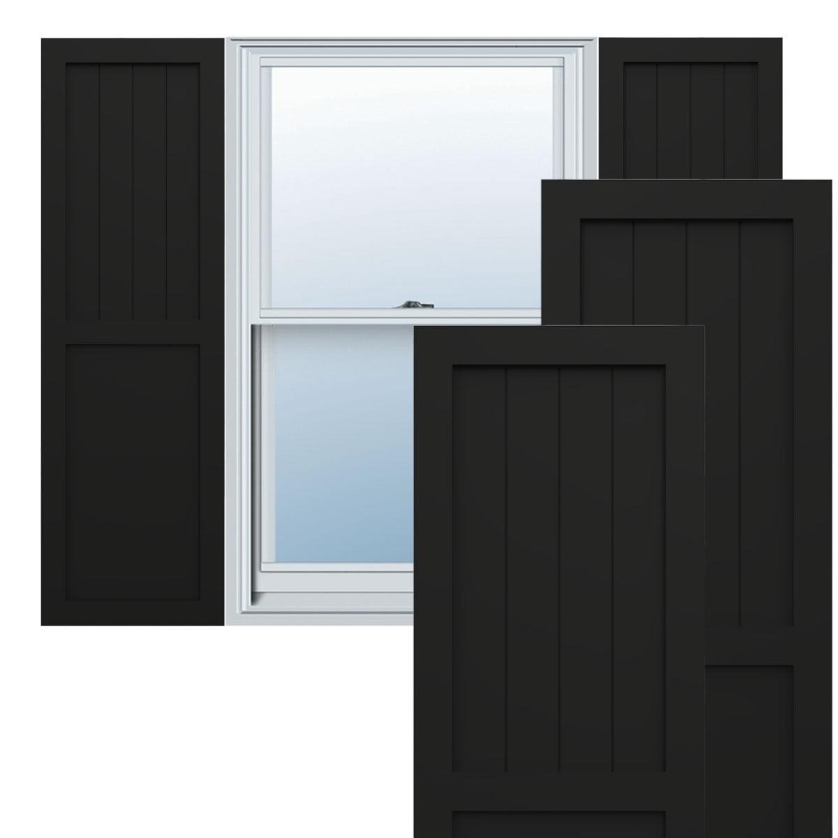 True Fit PVC Farmhouse/Flat Panel Combination Fixed Mount Shutters