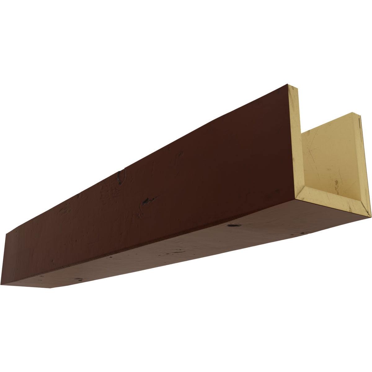 12"W x 8"H x 8'L 3-Sided (U-beam) Knotty Pine Endurathane Faux Wood Ceiling Beam, Natural Pecan