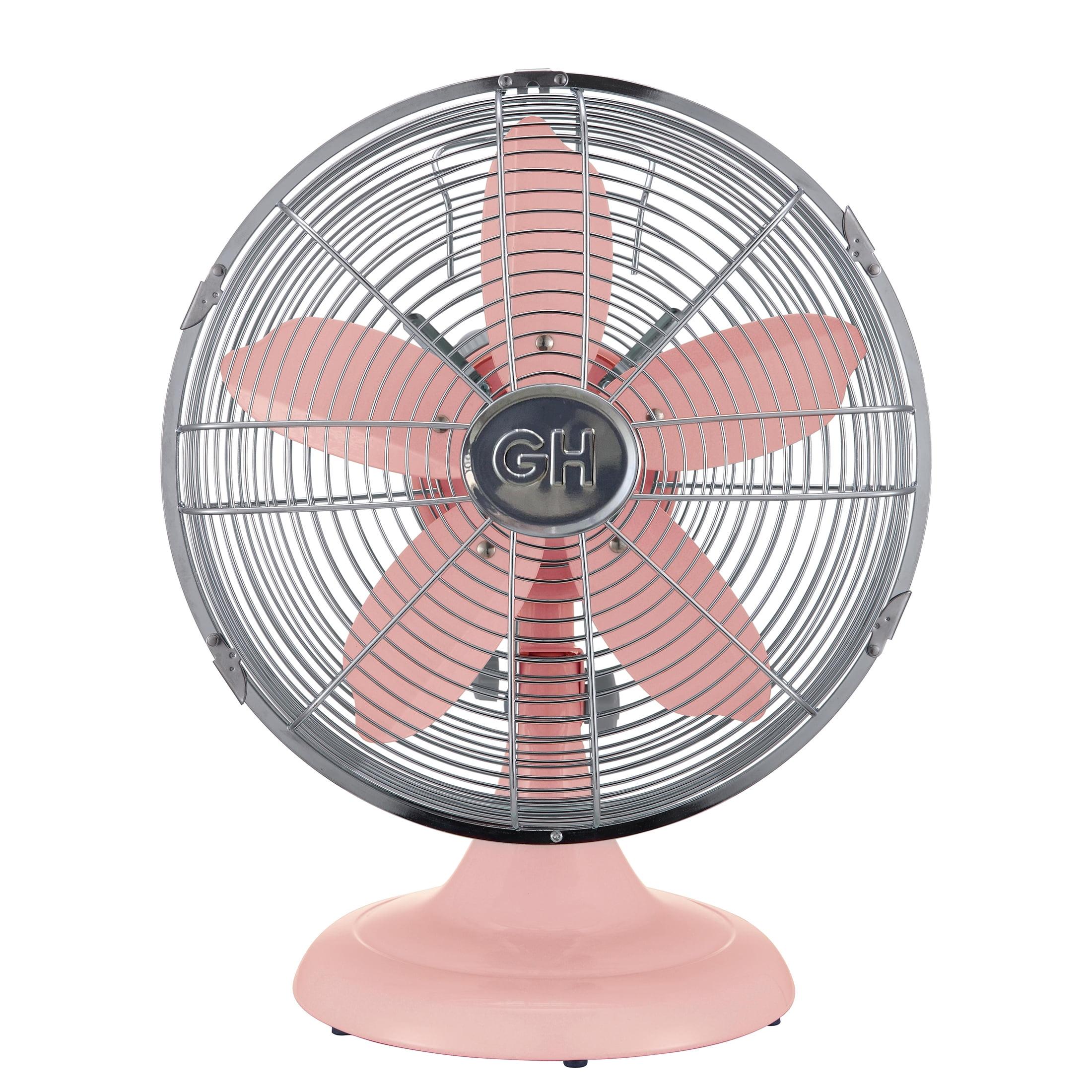 Good Housekeeping Good Housekeeping's All-Metal Retro 3-Speed 12" Oscillating Office Desk Table Fan (Multiple Finishes Available)