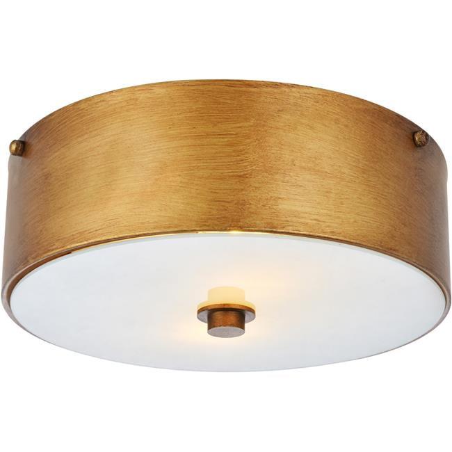 Elegant Lighting Hazen 2 light 12 inch Vintage Gold flush mount