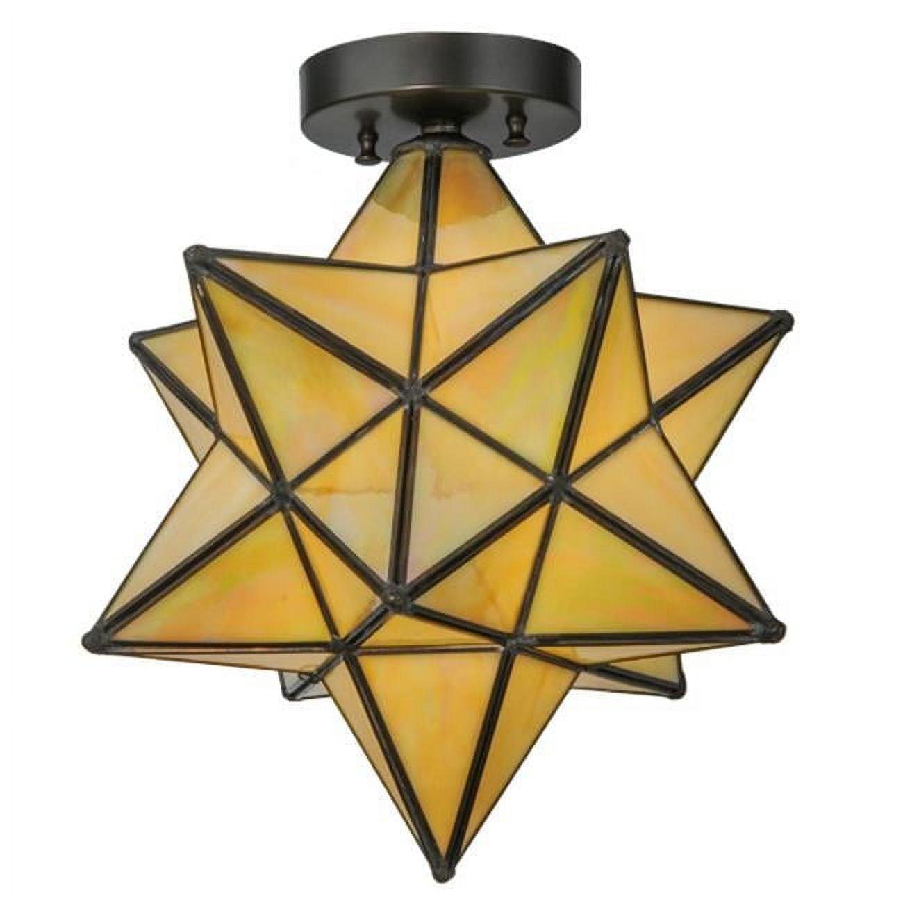 12 in. Moravian Star Beige Iridescent Flushmount - Bai