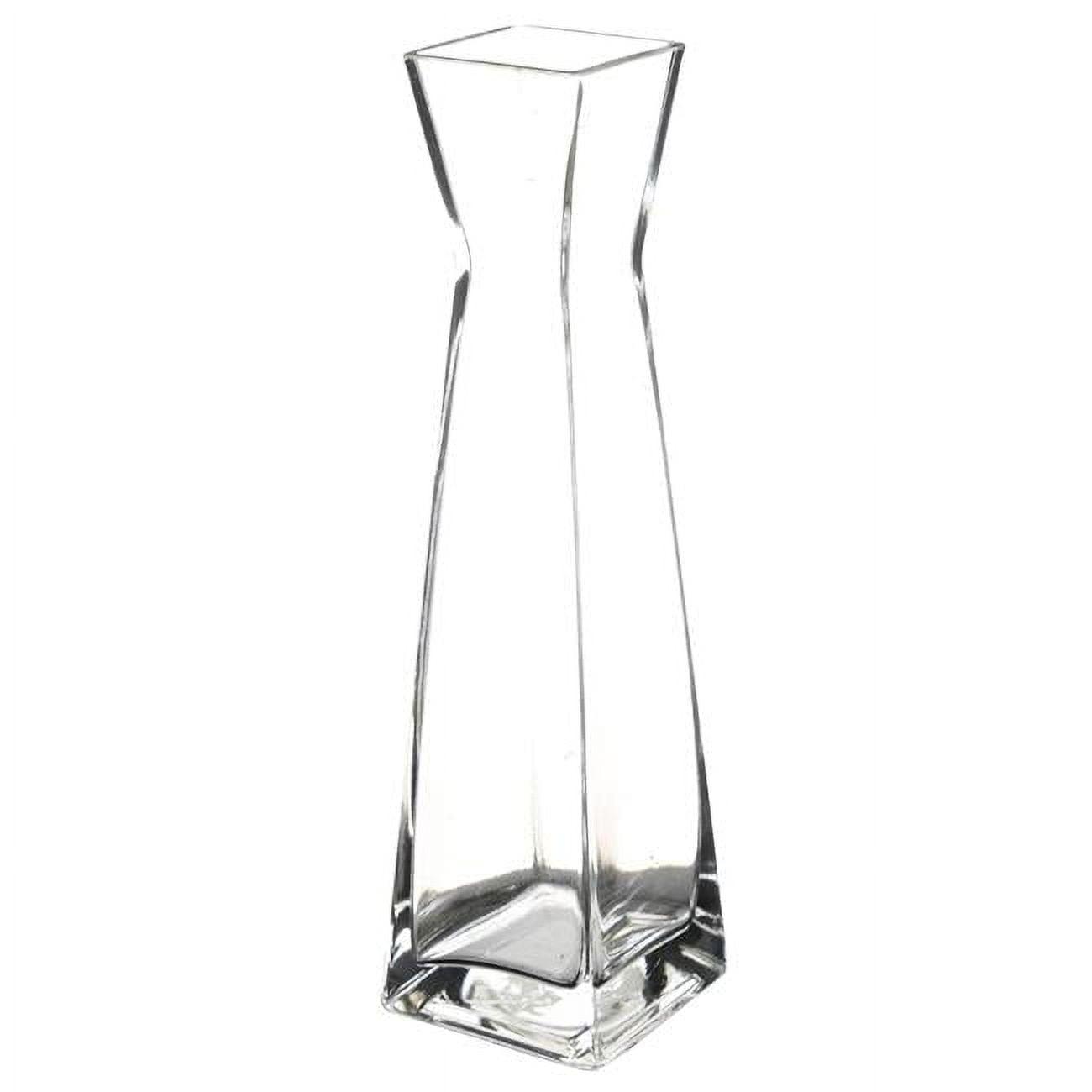 12 in. Verre Glass Square Vase, Clear