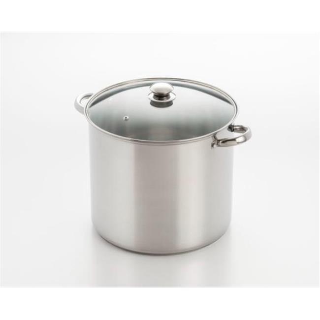 12 Qt Stainless Steel Deep Stock Pot with Glass Lid