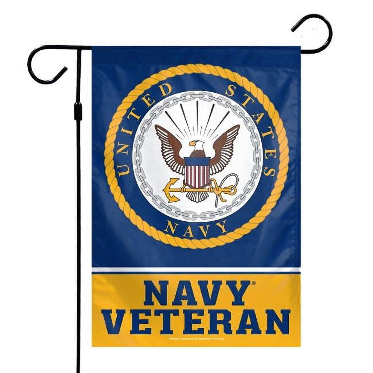 12 x 18 in. US Navy Garden Style 2 Sided Veteran Design Flag