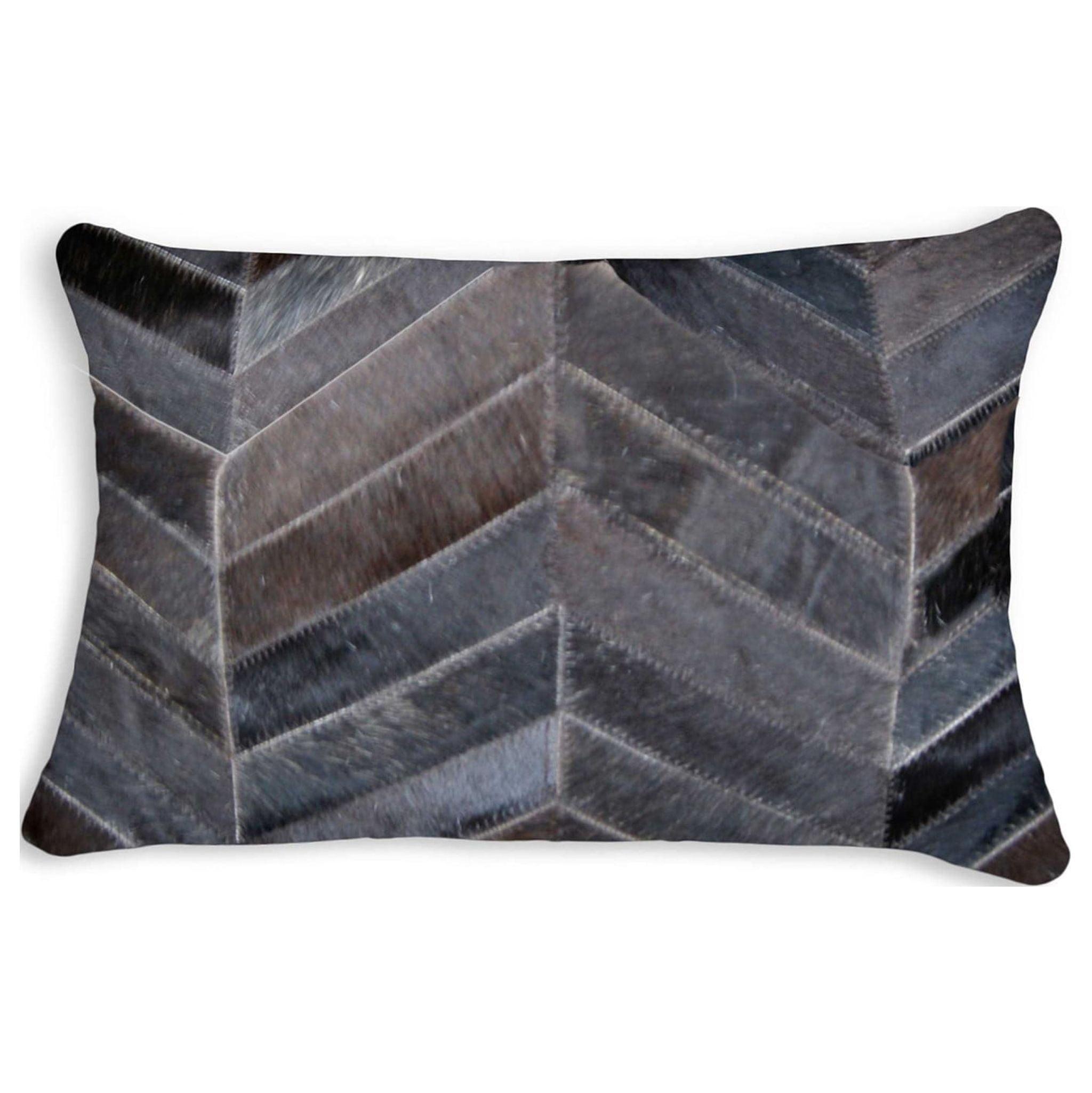 12" x 20" Chevron Cowhide Throw Pillow