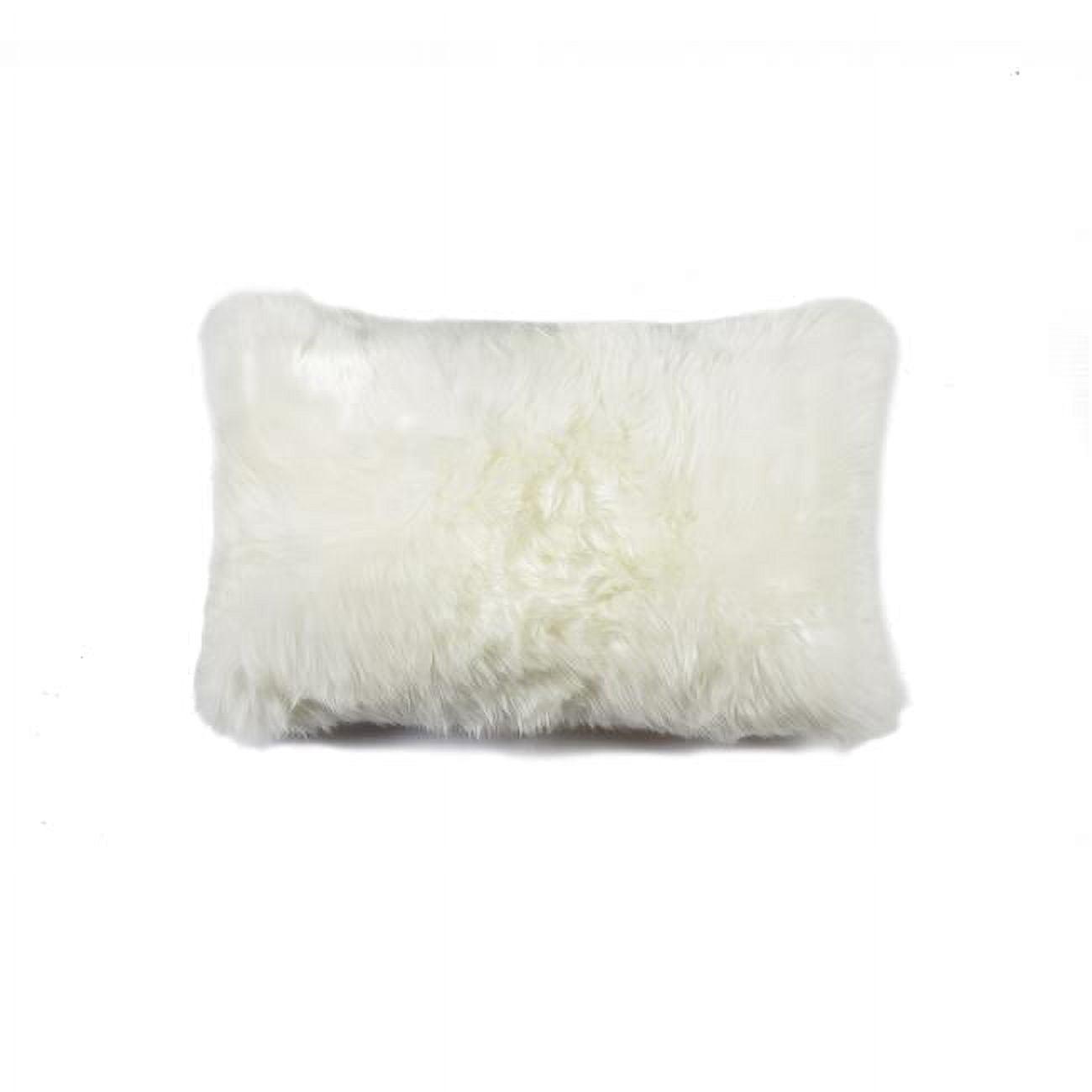 Natural New Zealand Sheepskin Rectangular Throw Pillow