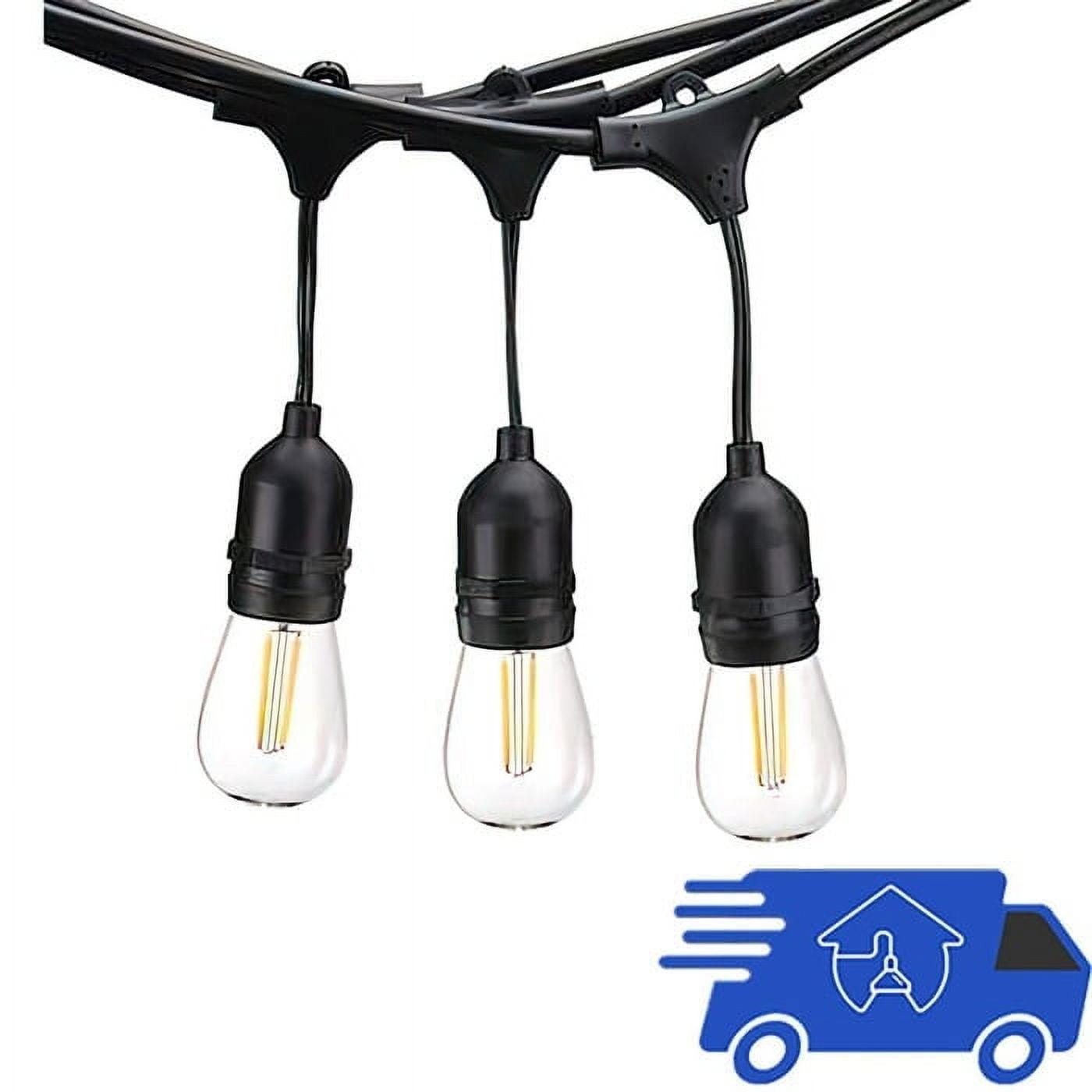 120V 24ft Commercial Ready Dimmable Outdoor LED Patio 12 String Light 15-48