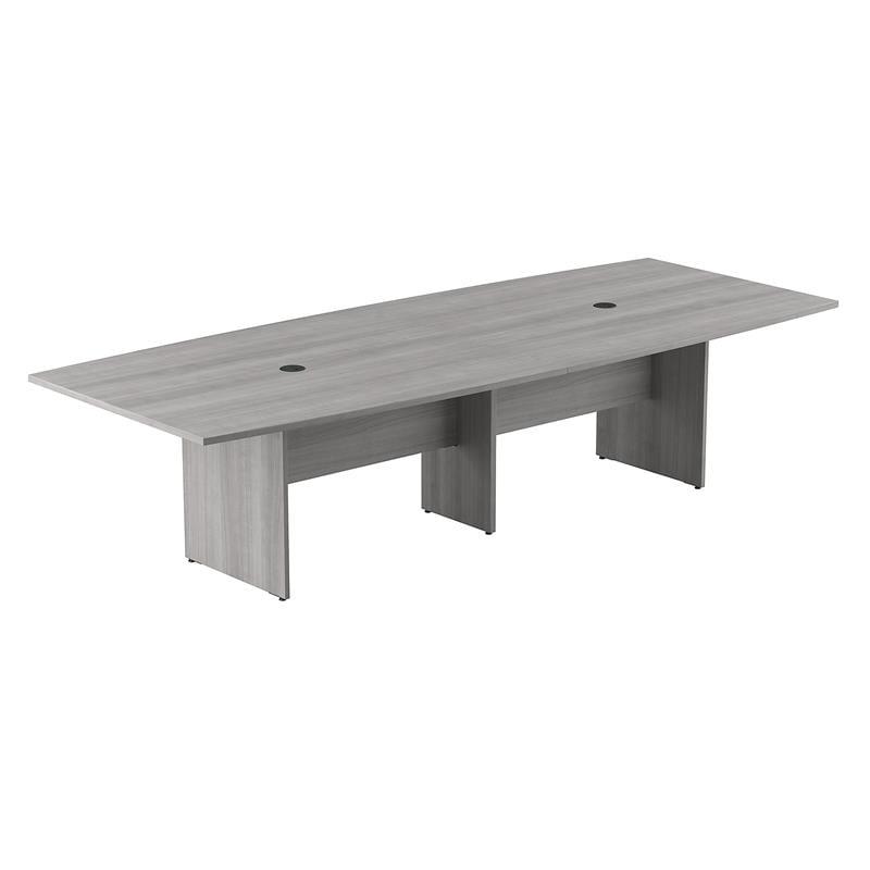 Platinum Gray Boat-Shaped Engineered Wood Conference Table