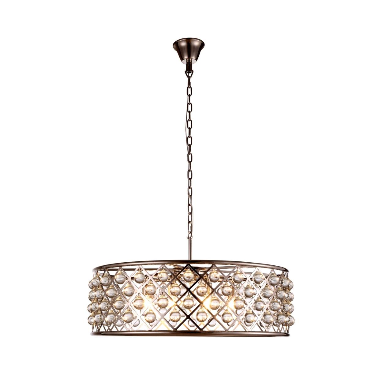 Madison 8-Light Polished Nickel Chandelier with Clear Crystal