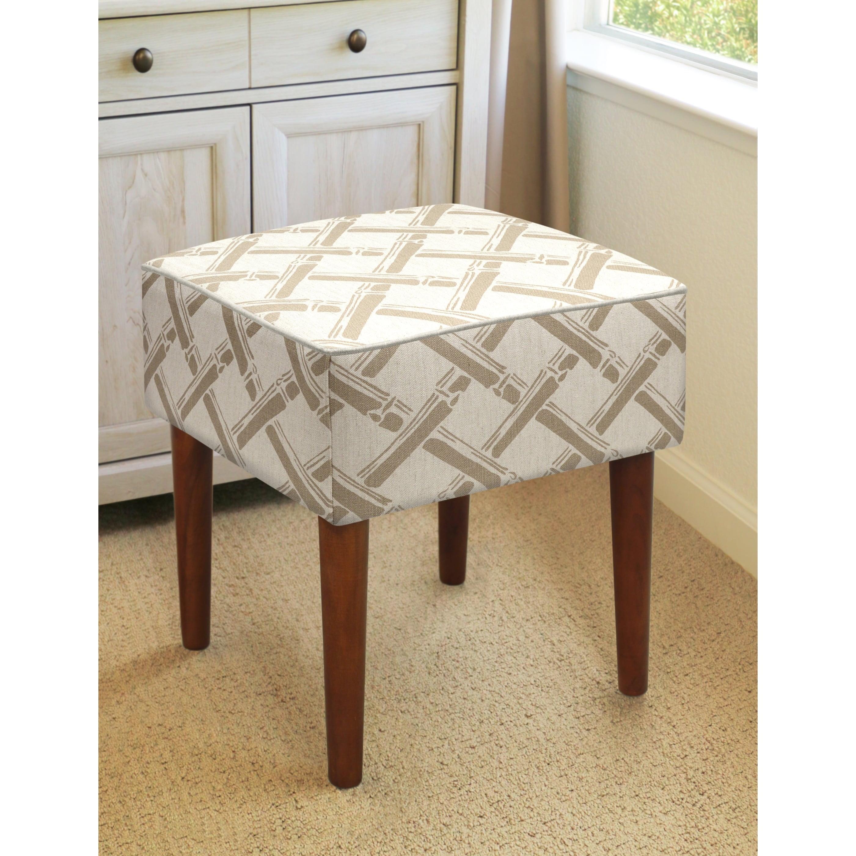 123 Creations Modern Linen Multicolor Stool Aqua