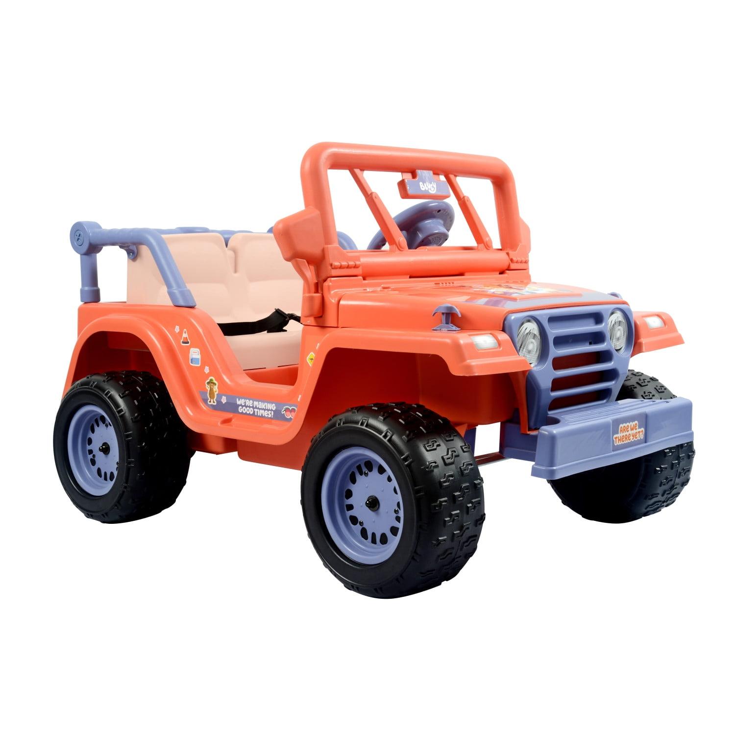 12V Orange and Blue All-Terrain Ride-On Car for Kids