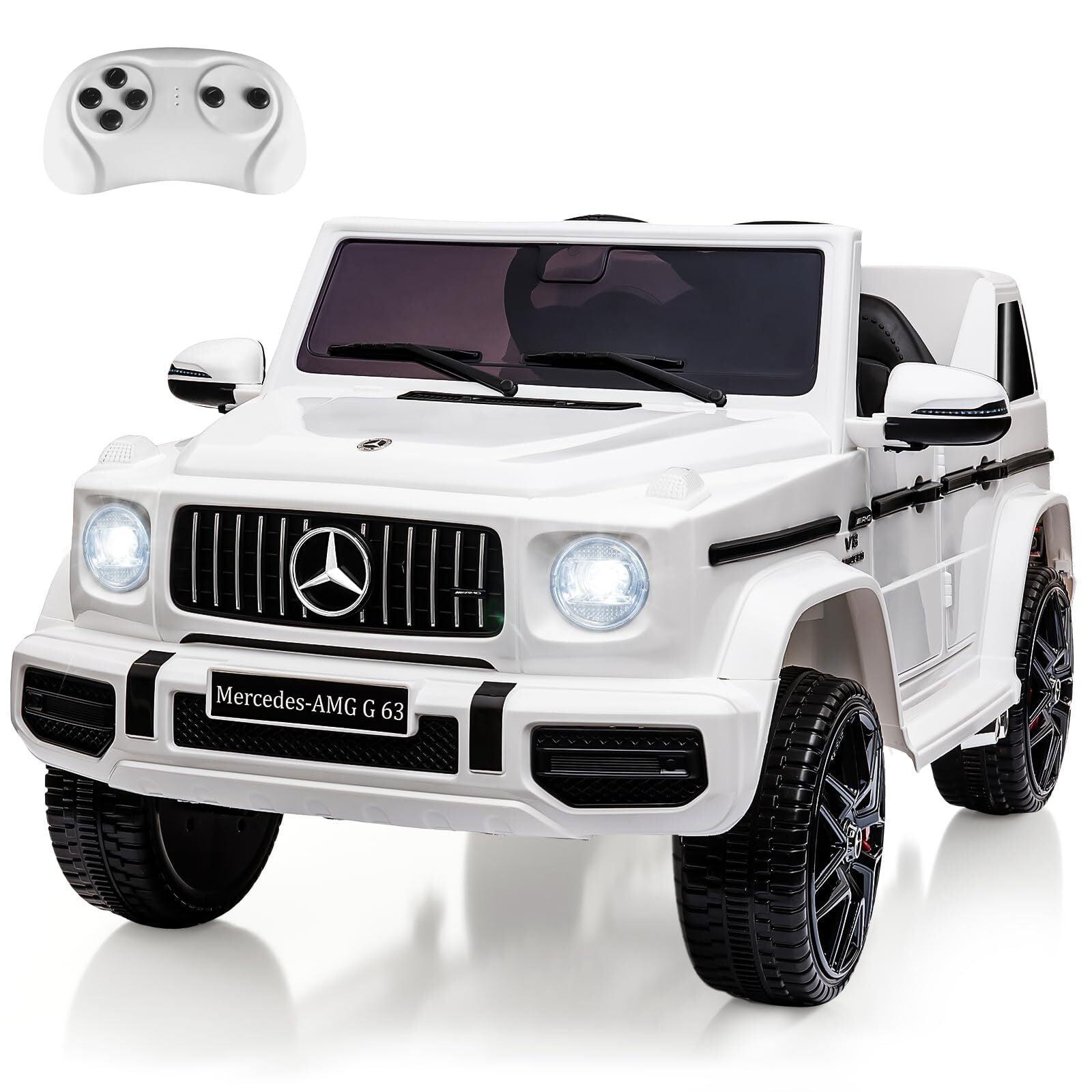 12V White Mercedes-Benz G63 Kids Ride-On Car with Remote Control