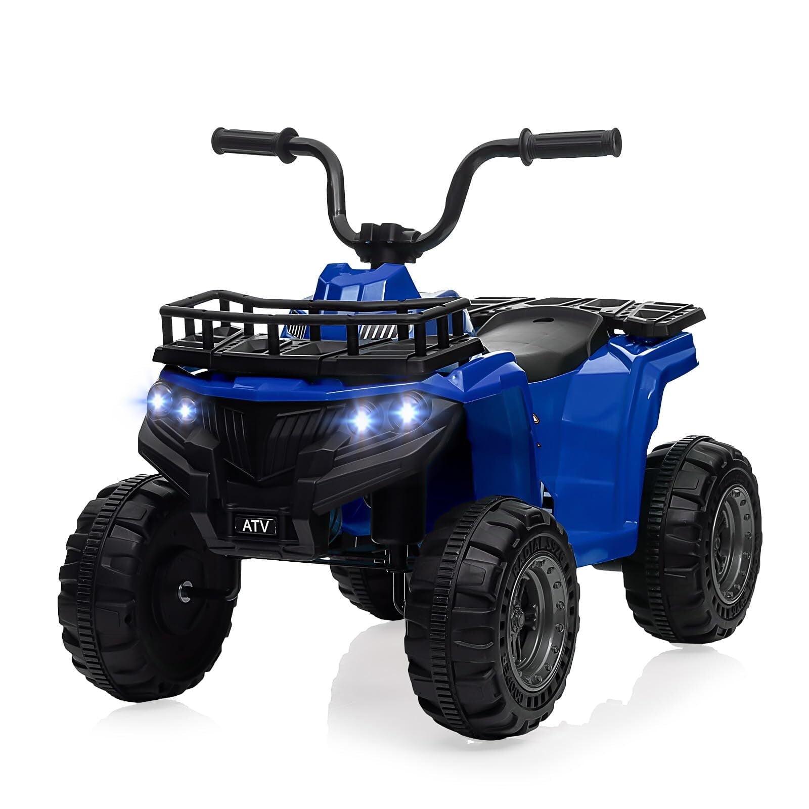 Blue 12V Kids Ride-On ATV with LED Lights and Music