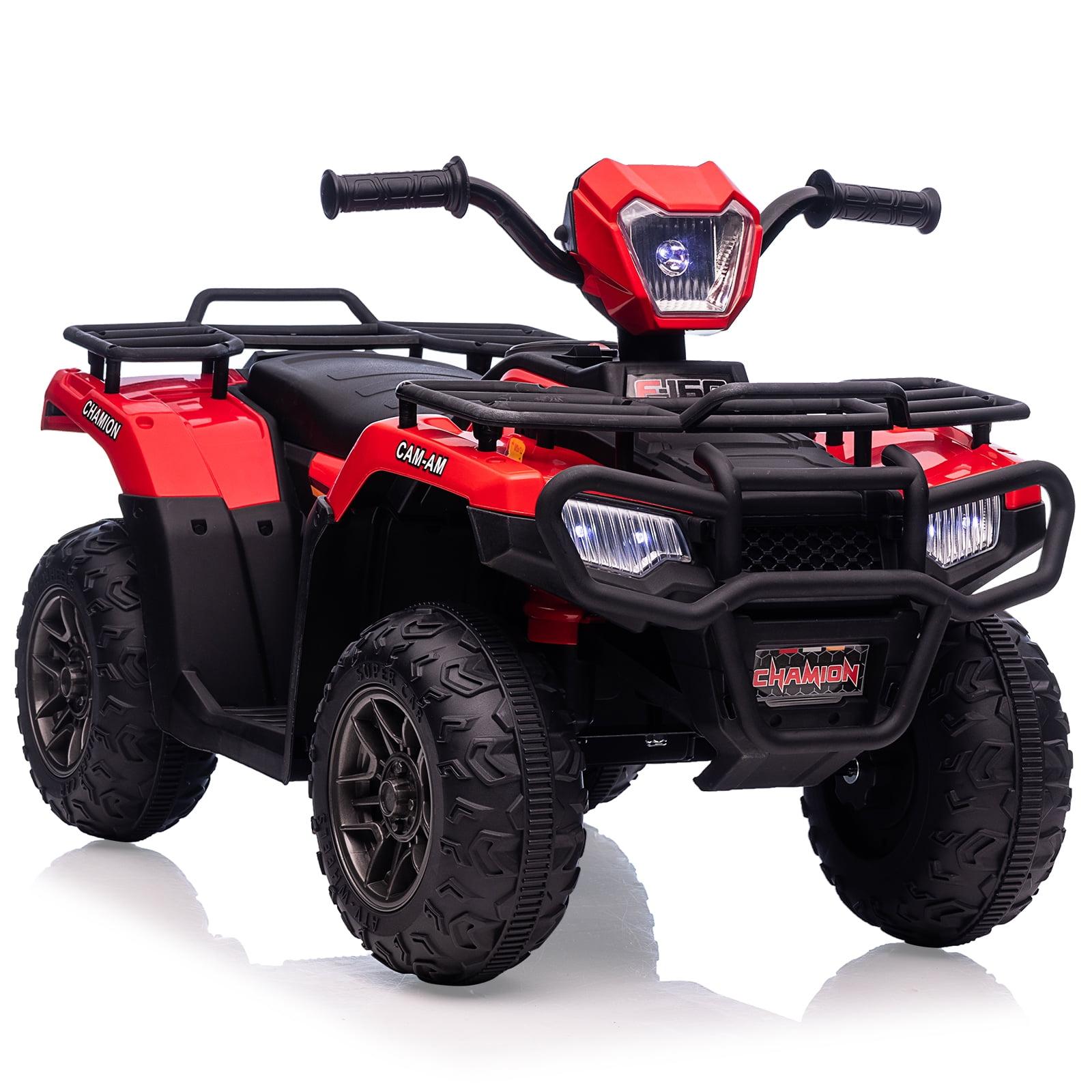 Red 12V Kids Quad ATV with LED Lights and Music