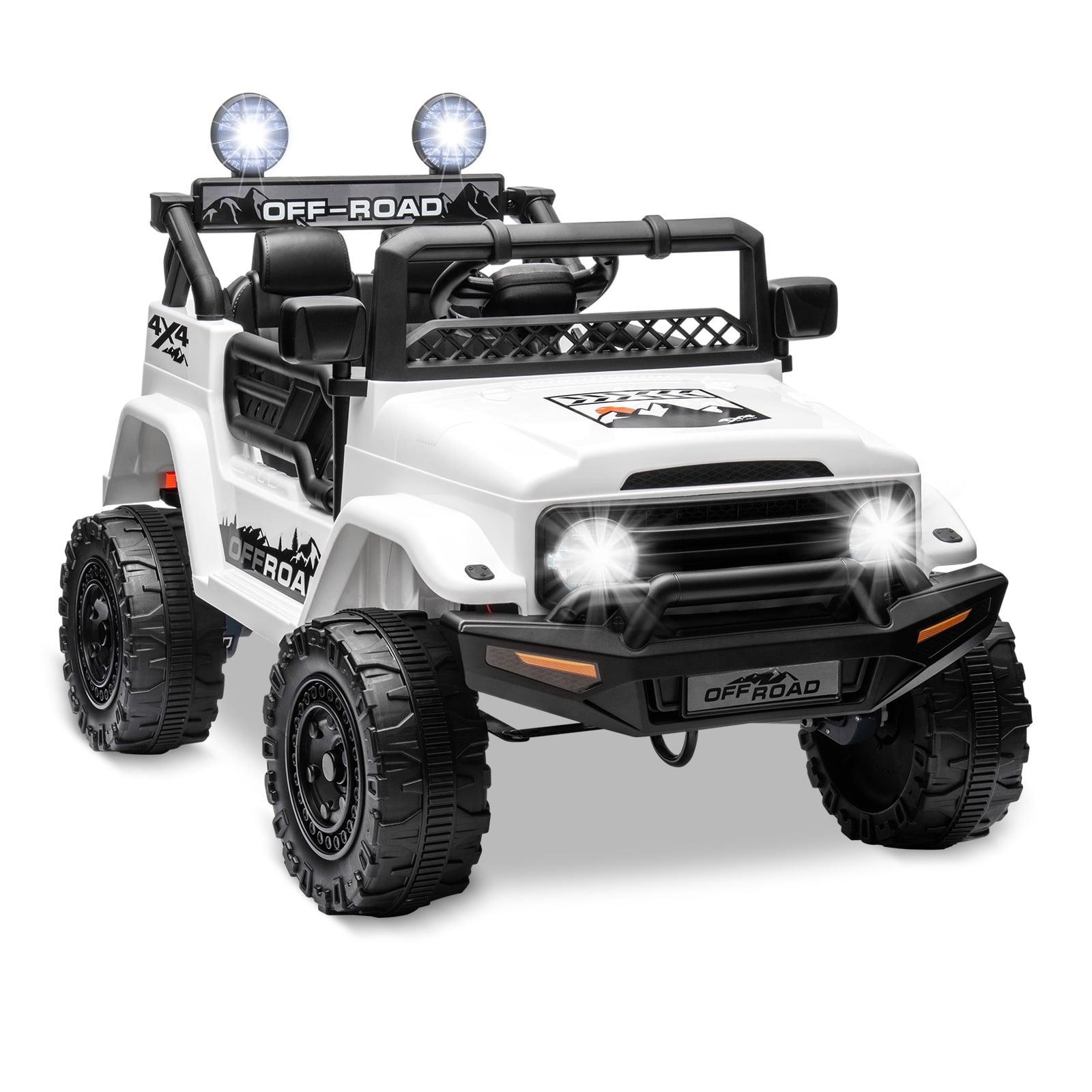 12V White Off-Road Kids Electric Ride-On Truck with Remote Control