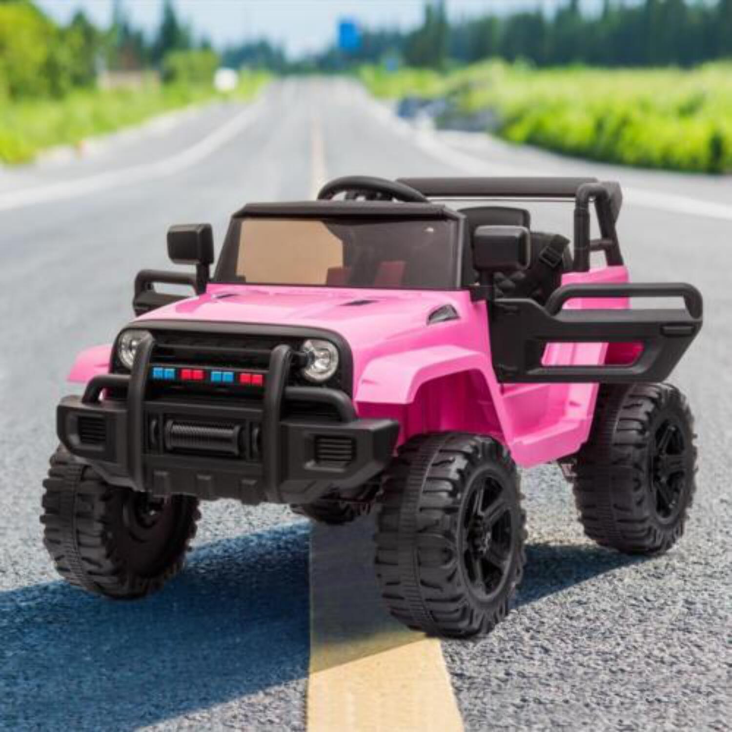 CIPACHO 12V Kids Ride On Car Truck, Battery Powered Vehicle with Remote Control, LED Lights, MP3 Music, Toy Gift for Children, Pink