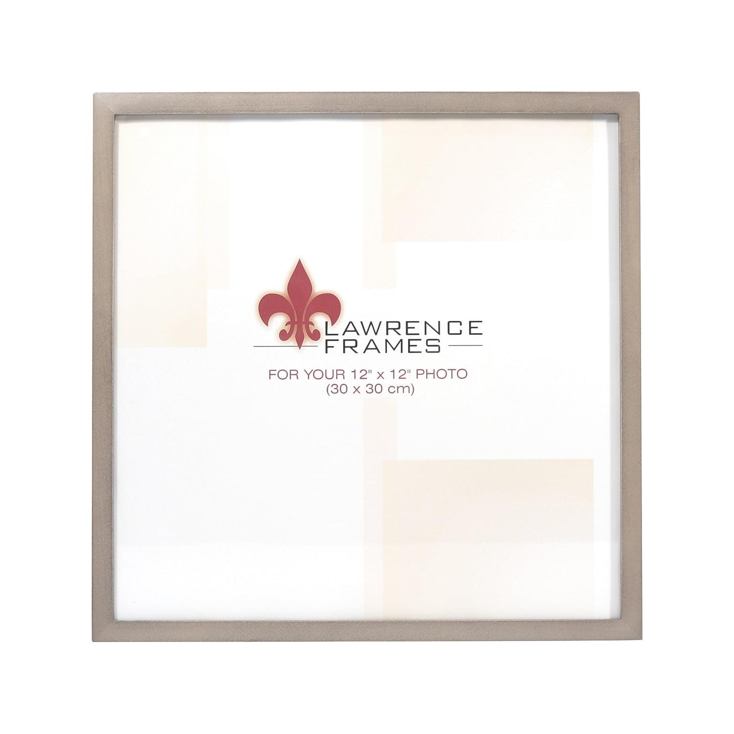 12x12 Gray Wood Square Photo Frame with Glass