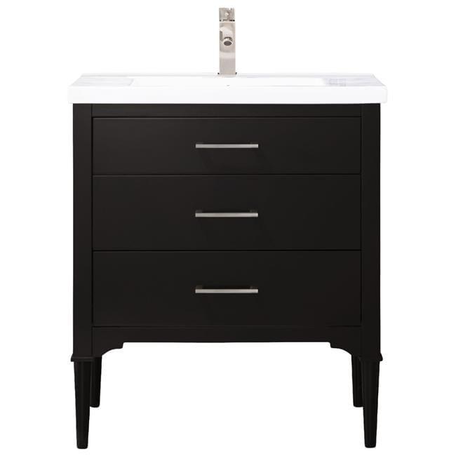 Mason 30" Espresso Single Sink Vanity with Porcelain Top