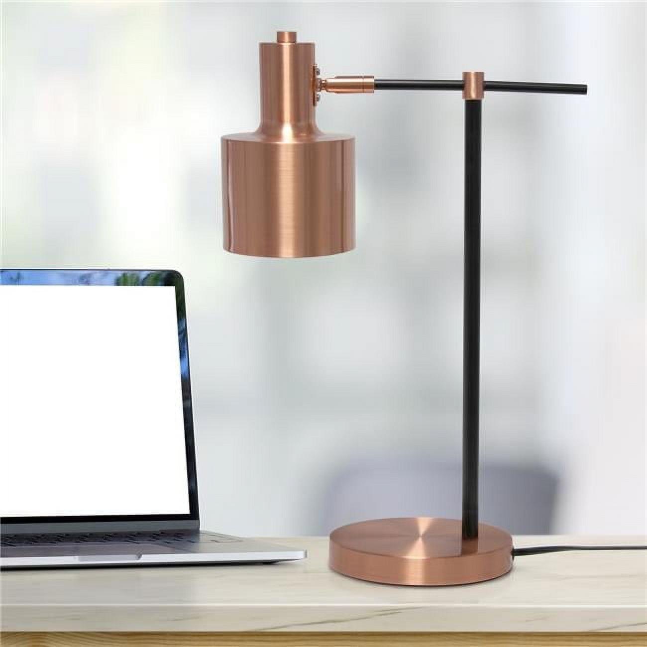 Simple Designs Metal Table Lamp, Rose Gold