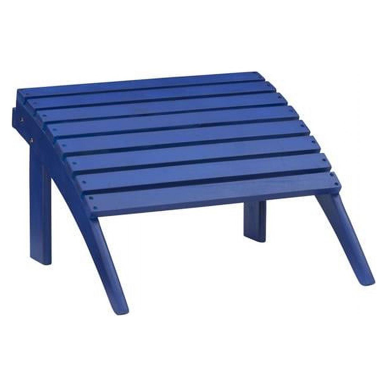 Classic Blue Acacia Wood Adirondack Ottoman