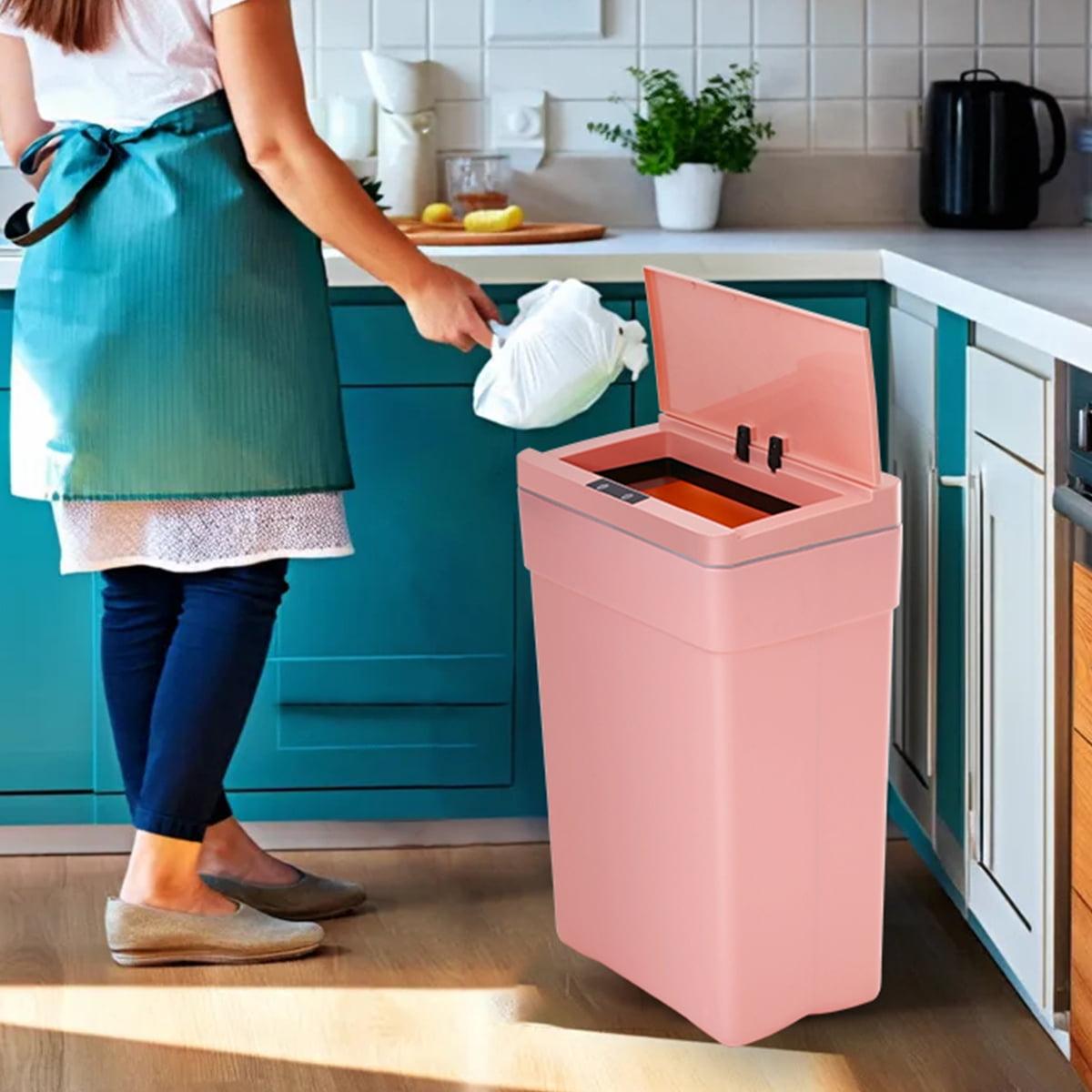 FDW Trash Can 13 Gallon 50 Liter Touchless Trash Bin with Lid Plastic Kitchen Waste Bin Quiet Operation &  Adjustable Sensitivity