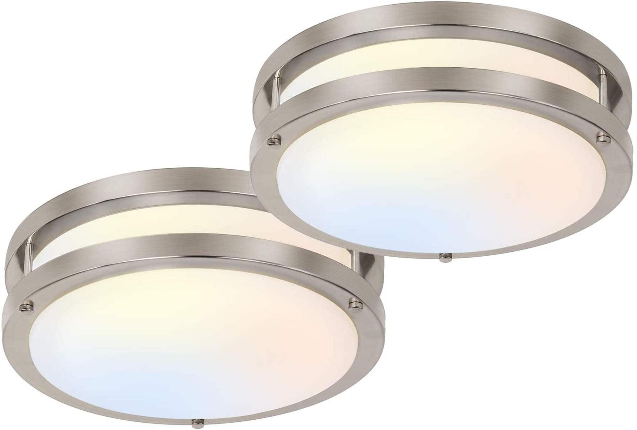 13 Inch Flush Mount LED Ceiling Light Fixture, 2700K/3000K/3500K/4000K/5000K Adjustable Ceiling Lights, Oil Rubbed Bronze Saturn Dimmable Lighting for Bathroom Kitchen, ETL Listed - 2 Pack