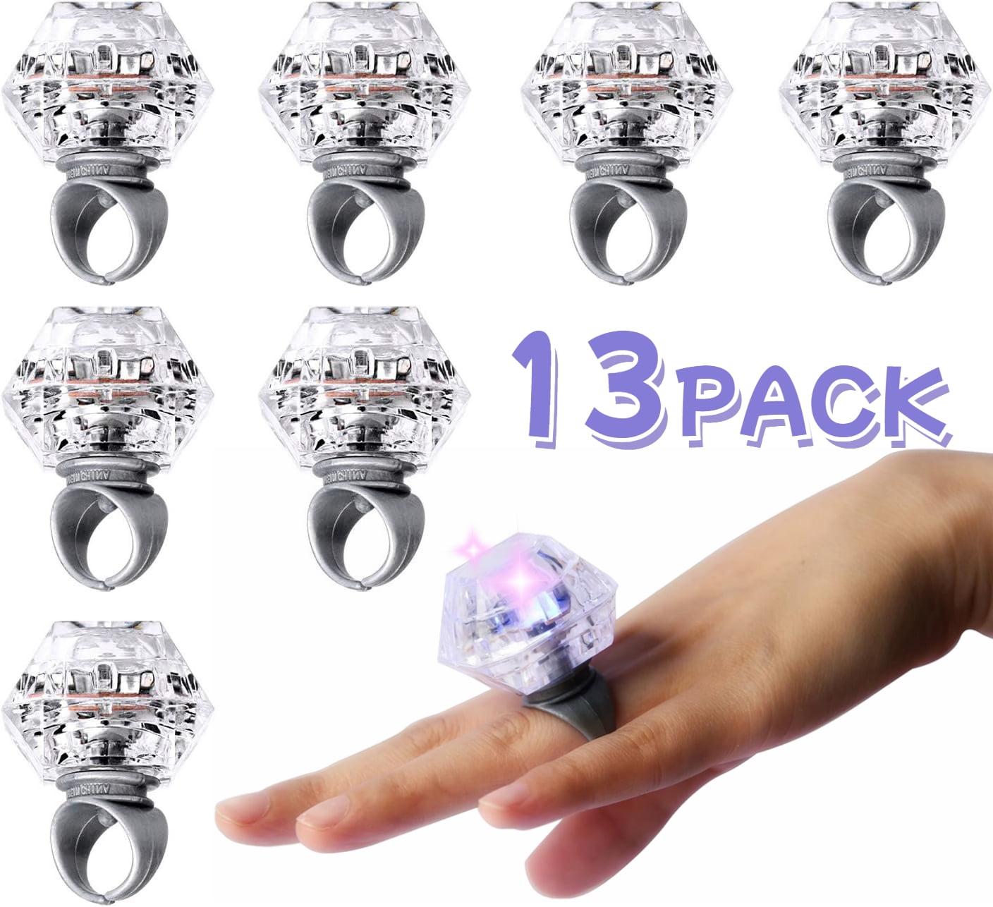 13 Pack Led Light up Rings for Women Bachelorette Party Favors Toys, Diamond Flashing Rings for Birthday Weddings Bridal Shower Decorations Supplies