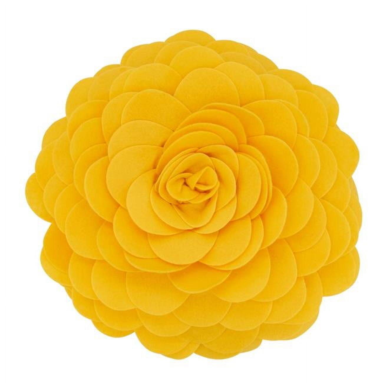 Flower Appliqued Felt Throw Pillow