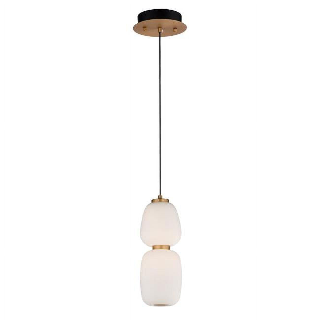 13 in. Soji LED 2-Light Pendant - Black & Gold