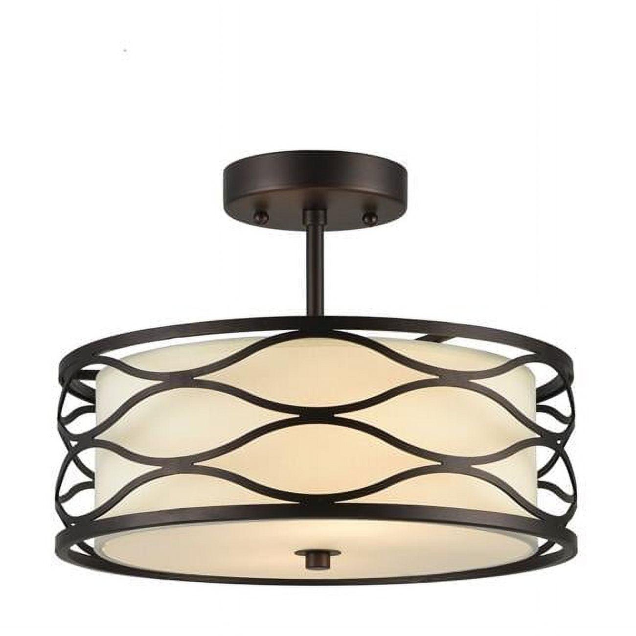 Transitional 13" Round Oil Rubbed Bronze Glass Wall Mount Light