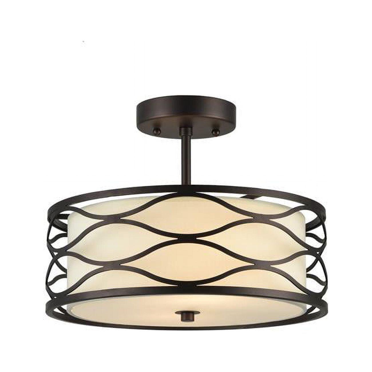 Transitional 13" Round Oil Rubbed Bronze Glass Wall Mount Light