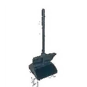 Black Polypropylene 13" Lobby Dust Pan with Windbreak Cover