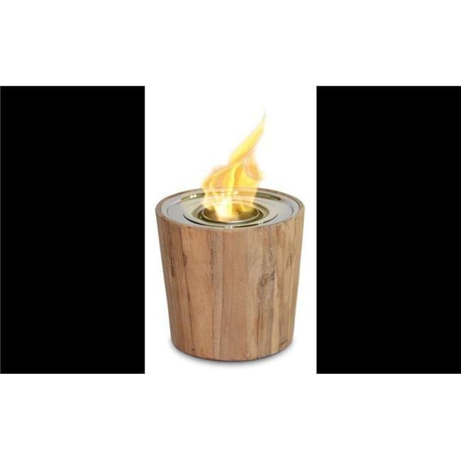 Teak and Stainless Steel Gel Fuel Firepot